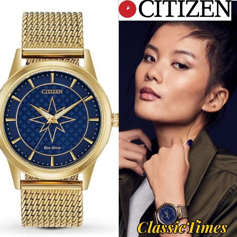 **NEW** Citizen Captain Marvel Unisex Gold Tone Stainless Steel Bracelet… - Picture 11 of 11